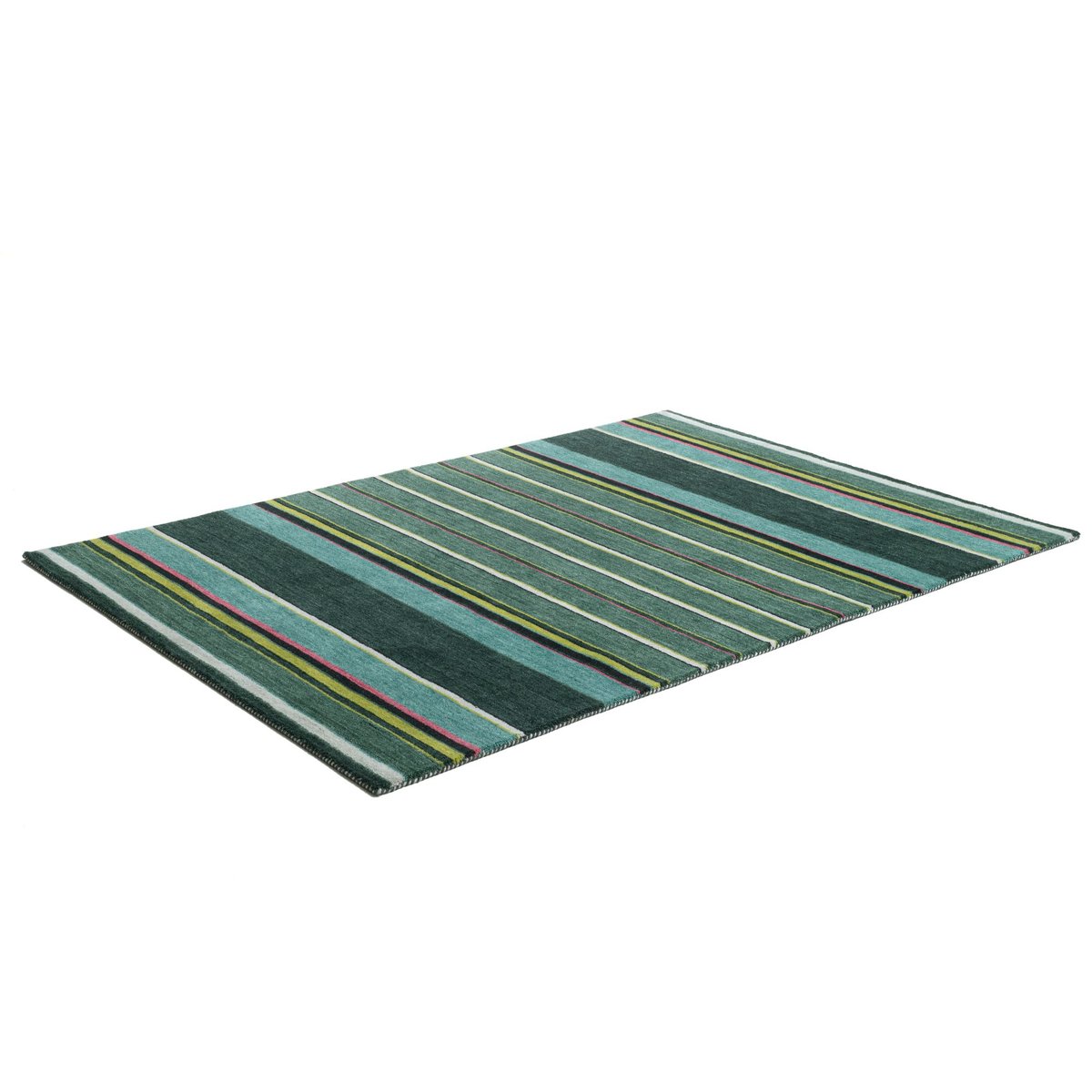Tapis en laine vierge tissé à la main vert, THEKO