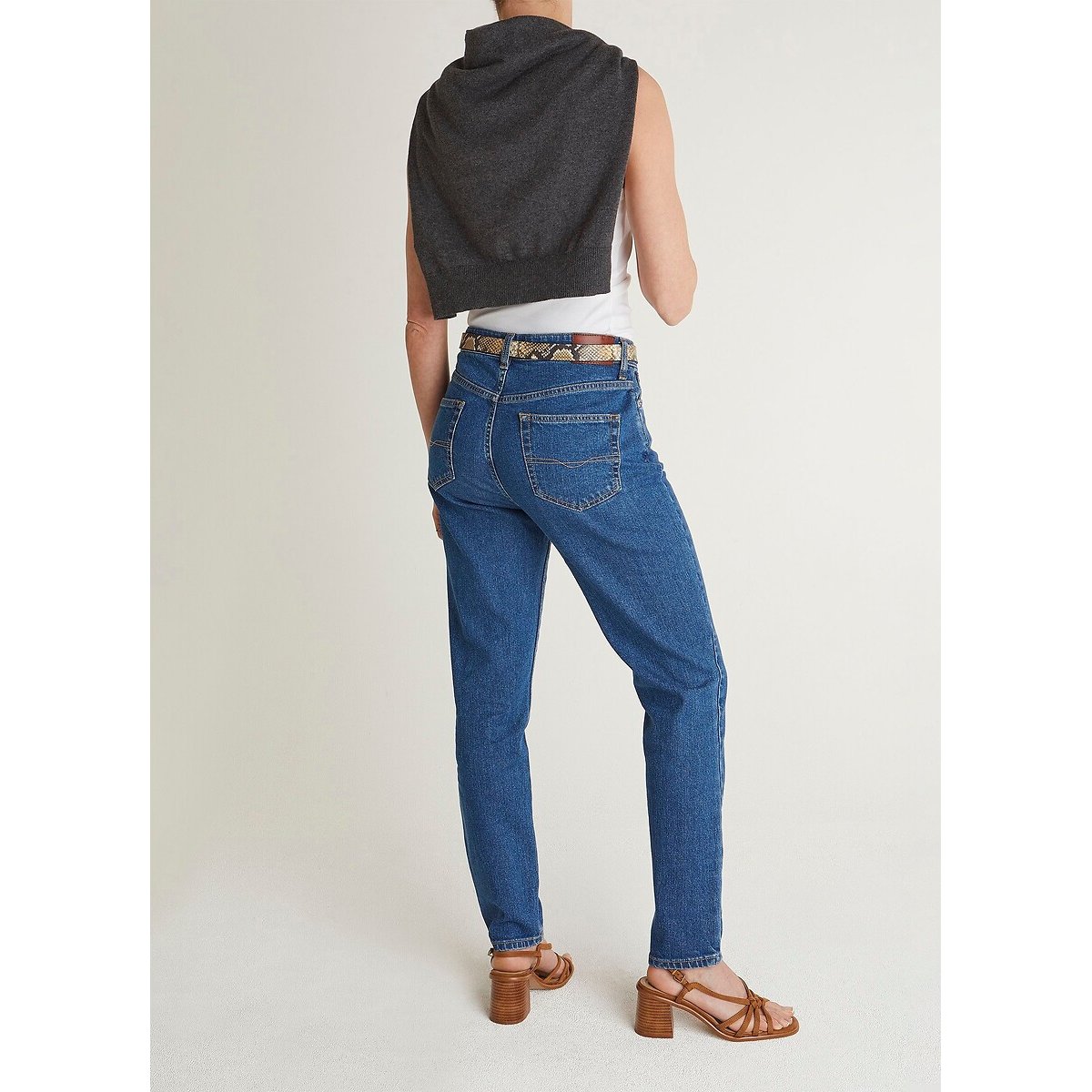 Jean droit tapered taille haute VIOLET medium enzyme , PEPE JEANS