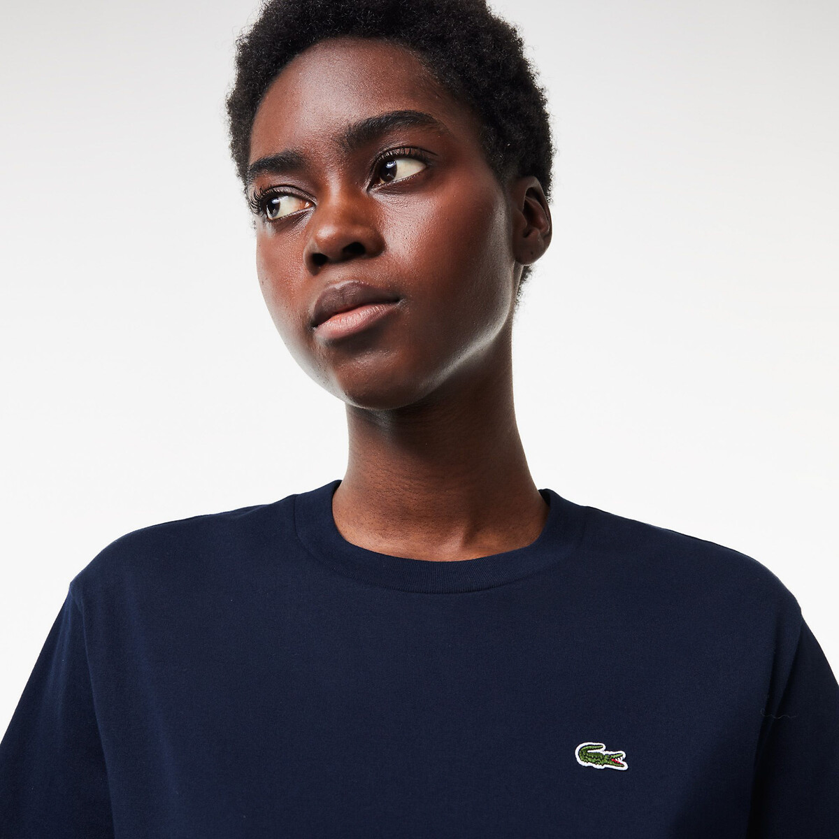Cotton Crew Neck T-Shirt navy blue, LACOSTE