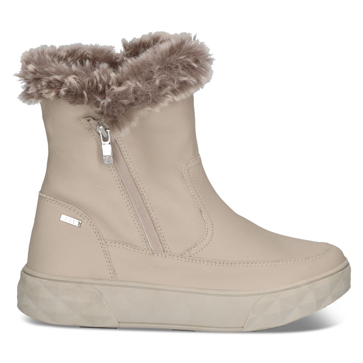 Bottine fourée beige beige combiné, CAPRICE