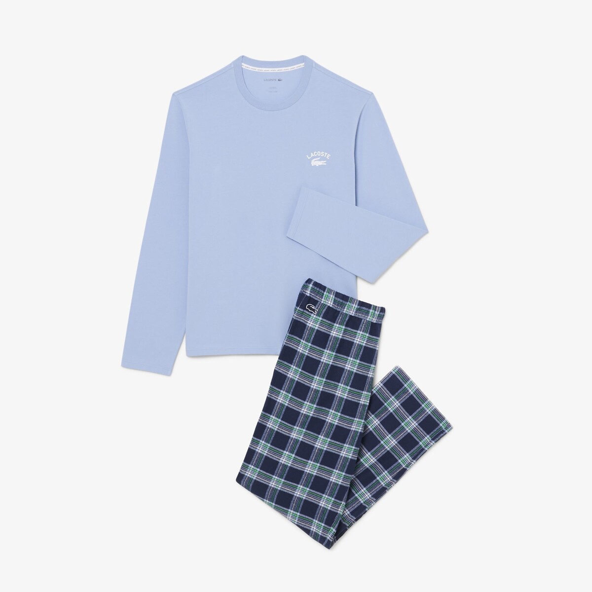 Ensemble de pyjama en jersey flanelle bleu, LACOSTE