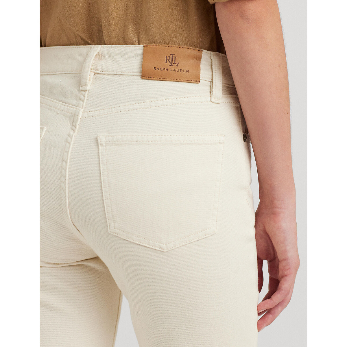 Straight Ankle Grazer Jeans with High Waist ecru , LAUREN RALPH LAUREN