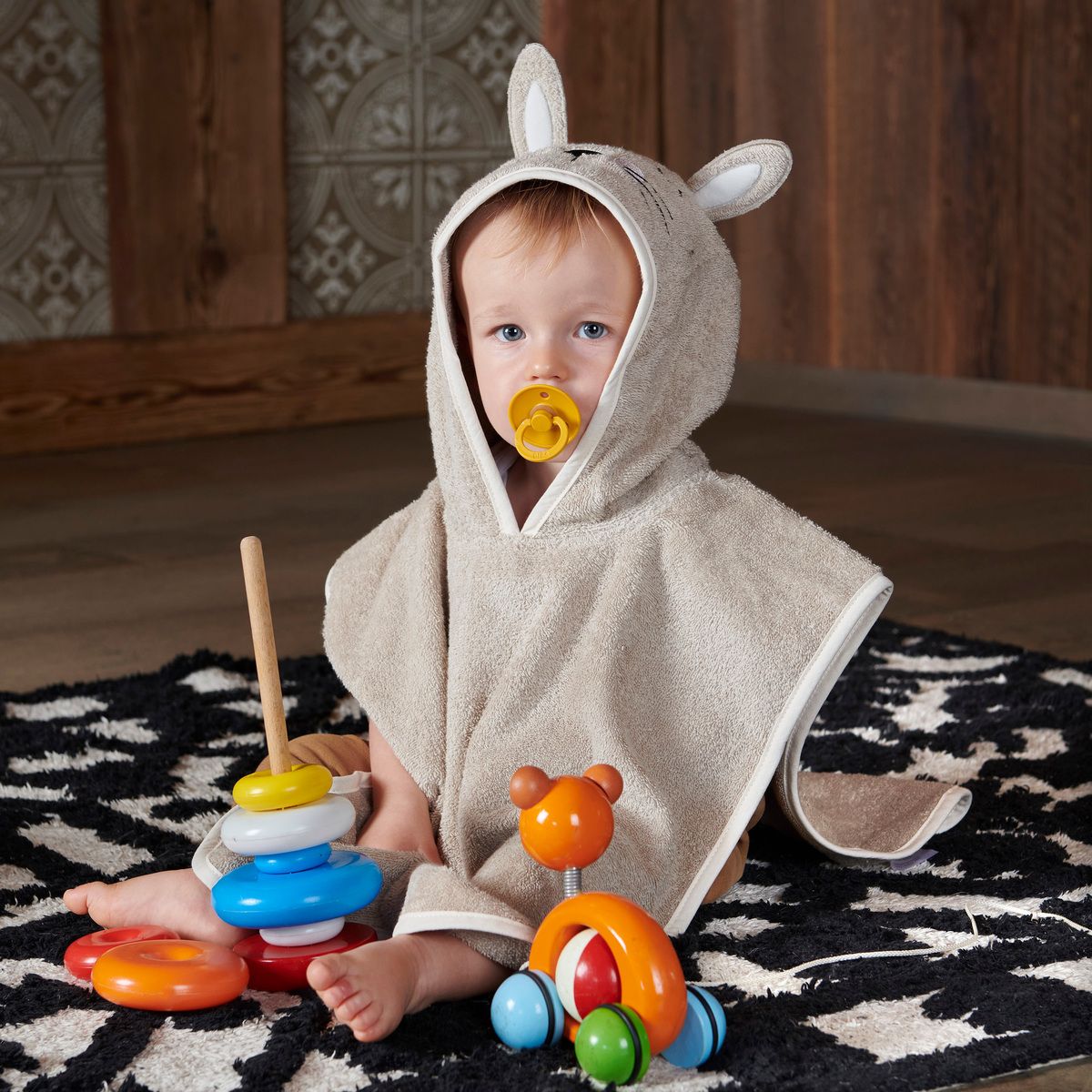 Poncho en Coton 450g/m² - DOUX LAPINOU beige, TRADITION DES VOSGES