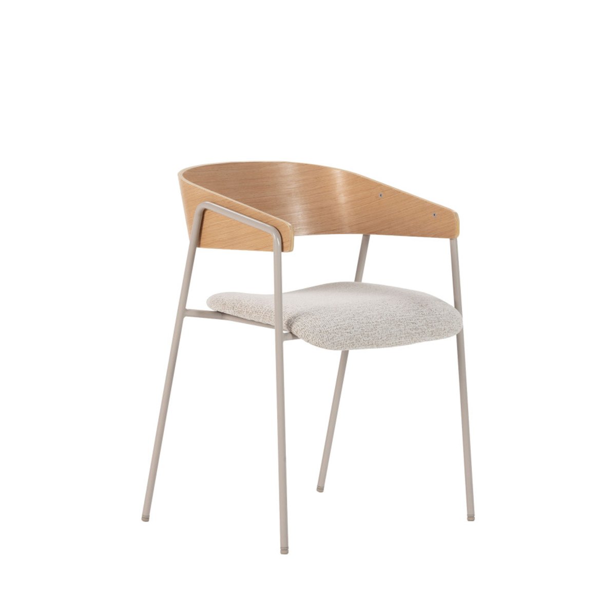 Lot de 2 fauteuils de table en tissu, bois et métal- OPNA beige, DRAWER