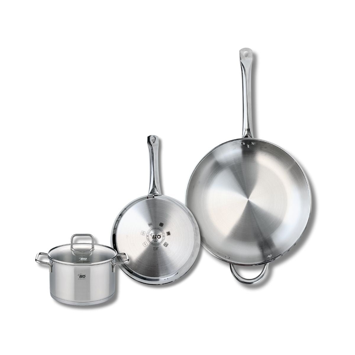 Batterie 2 poêles 24/32cm + 1 faitout 16cm PROFI CITRIN gris, ELO