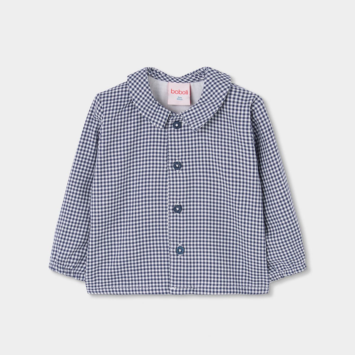 Ensemble bébé garçon salopette et chemise vichy bleu, BOBOLI