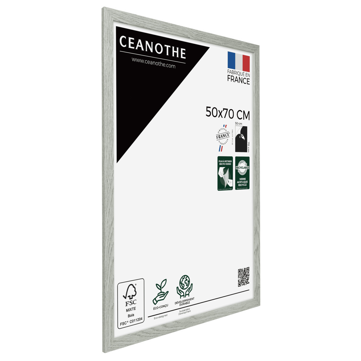 Cadre Photo En Bois Reconstitué Fsc AUSTRALE gris clair, CEANOTHE