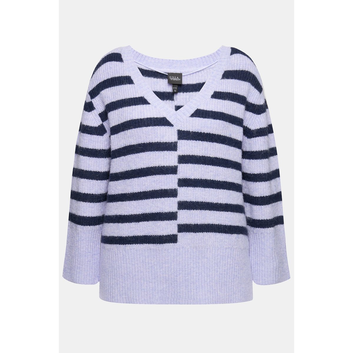 Pull oversize rayé gris bleu, ULLA POPKEN