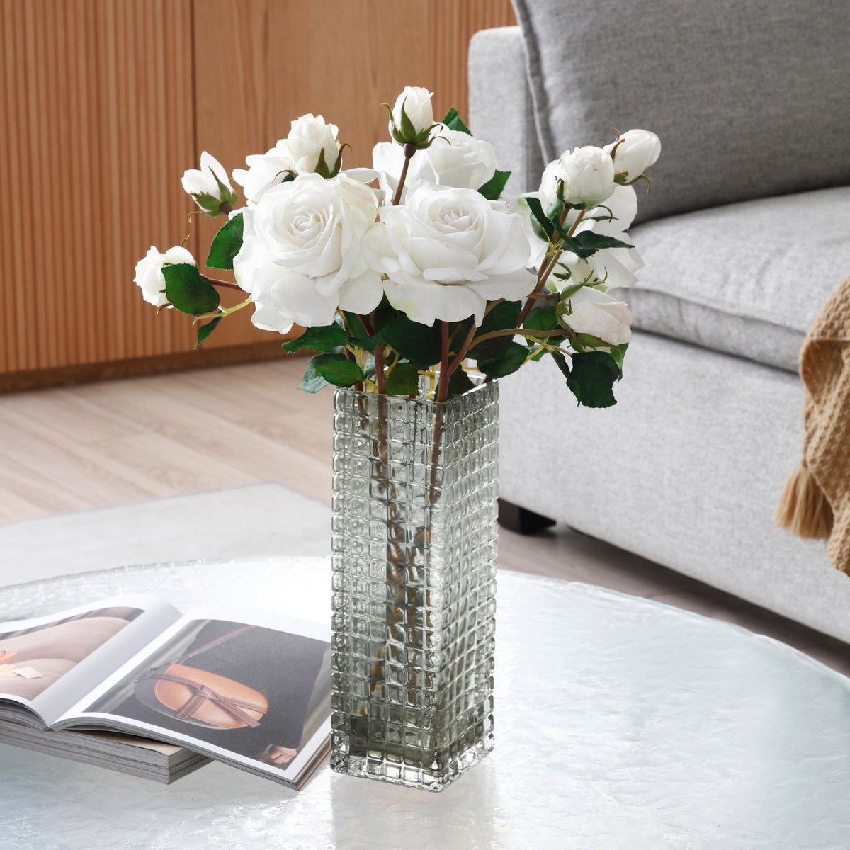 Tige de rose avec bourgeon artificielle H53 rose, SIA DECO