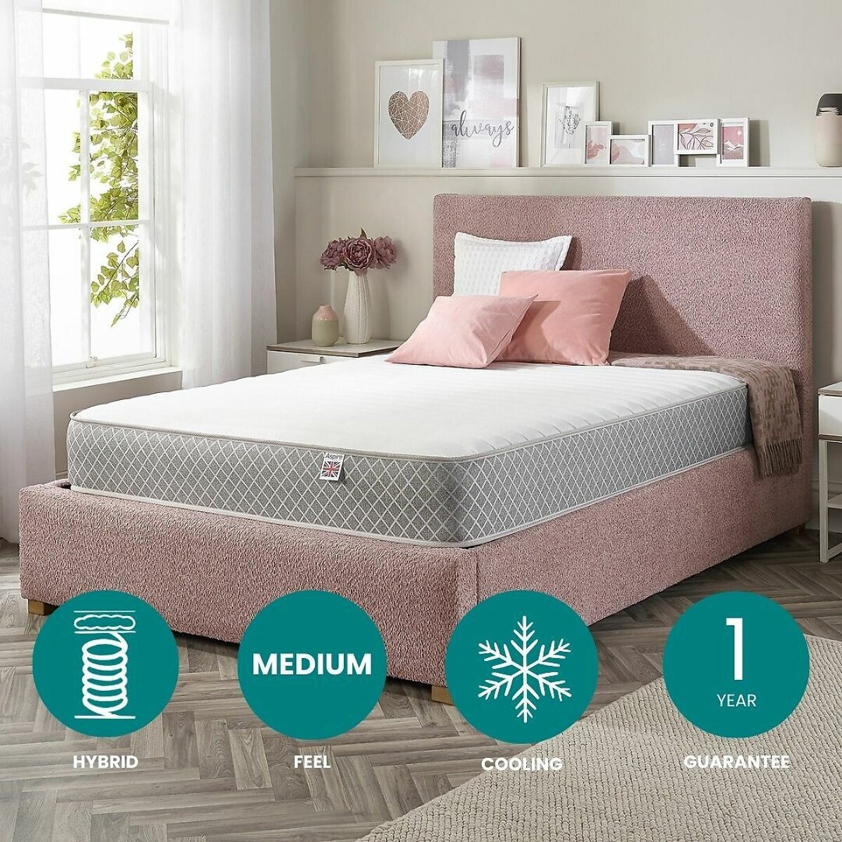 Hybrid Dual Layer Pro Eco Foam Mattress white, ASPIRE