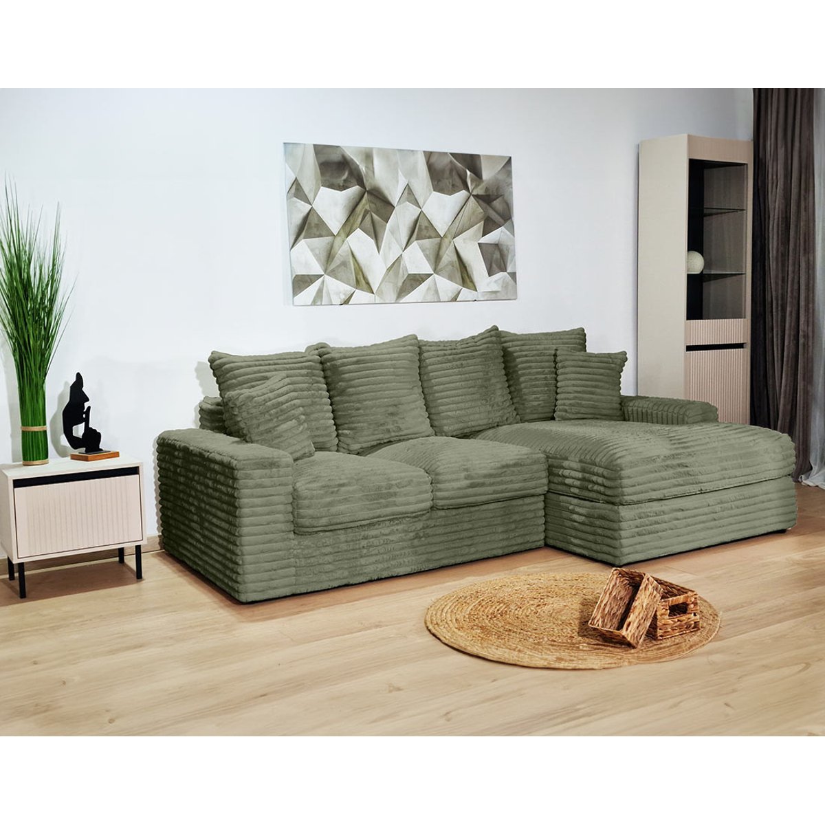 Canapé d'Angle droit 4 places - ANDY vert, BEST MOBILIER