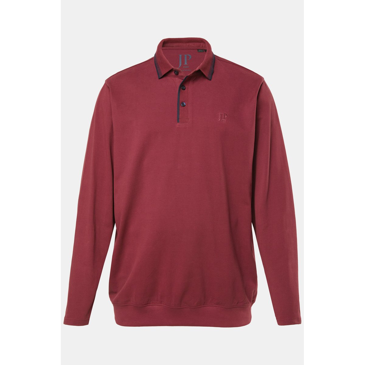Polo ventre confort, manches longues marron châtaigne, JP1880
