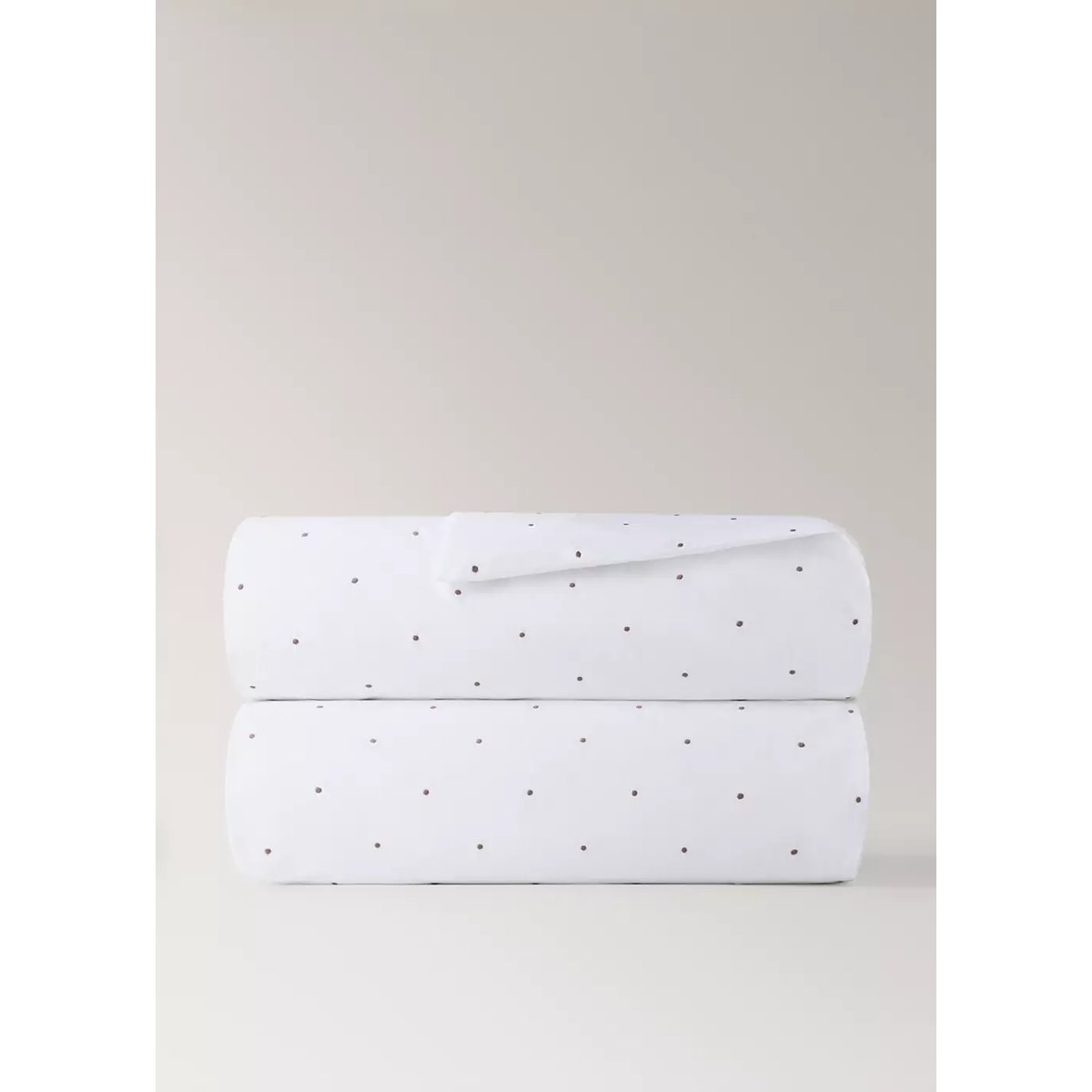 Housse de couette percale de coton plumetis lit 90 cm marron moyen, MANGO HOME