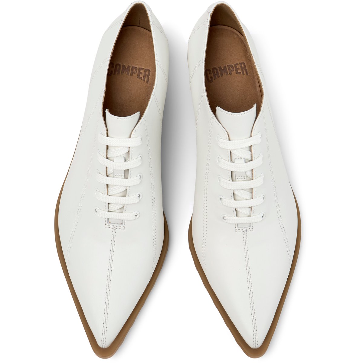 Derbies Cuir daim ANITA blanc naturel, CAMPER