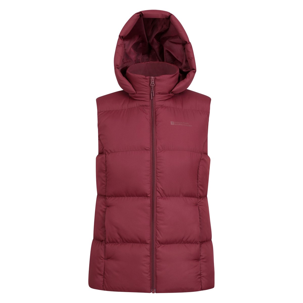 Veste rembourrée sans manches à capuche amovible ASTRAL rouge, MOUNTAIN WAREHOUSE