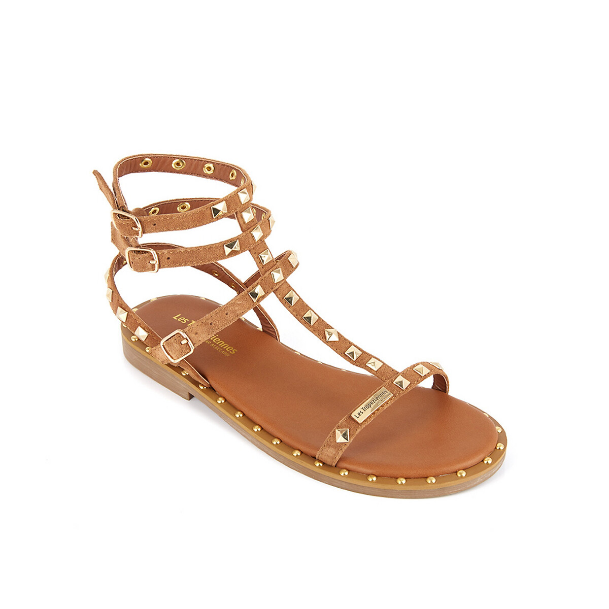 Coralie Leather Sandals tan, LES TROPEZIENNES PAR M.BELARBI