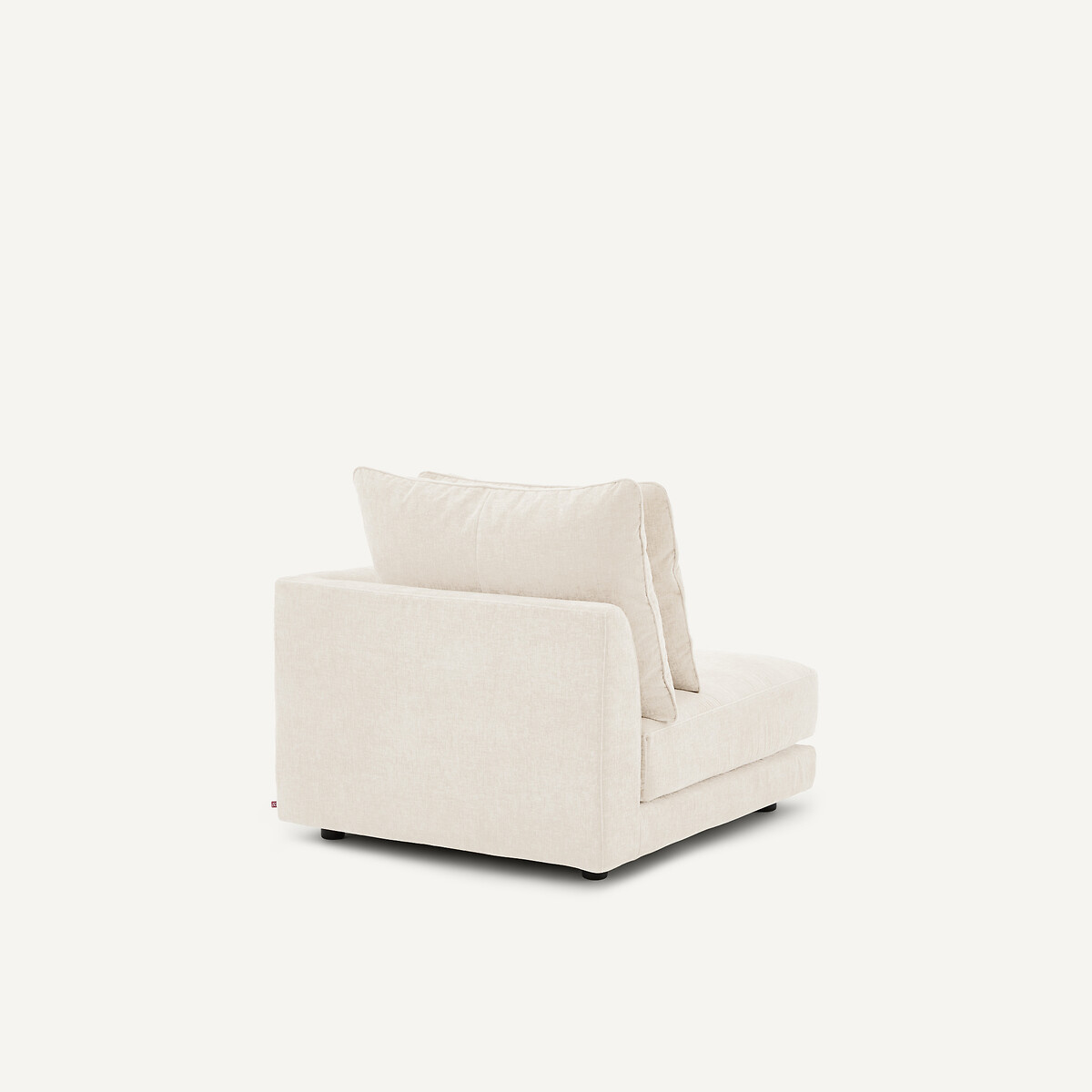 Rechtes Einzelsofa, modular, aus Chenille-Samt, TIBERIO weiss, AM.PM