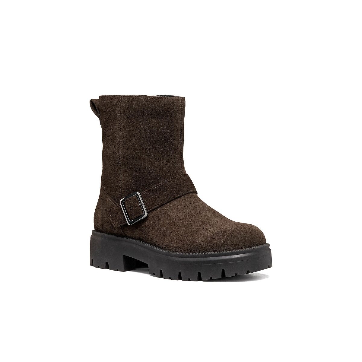 Klargena leather biker boots chocolate brown, GEOX