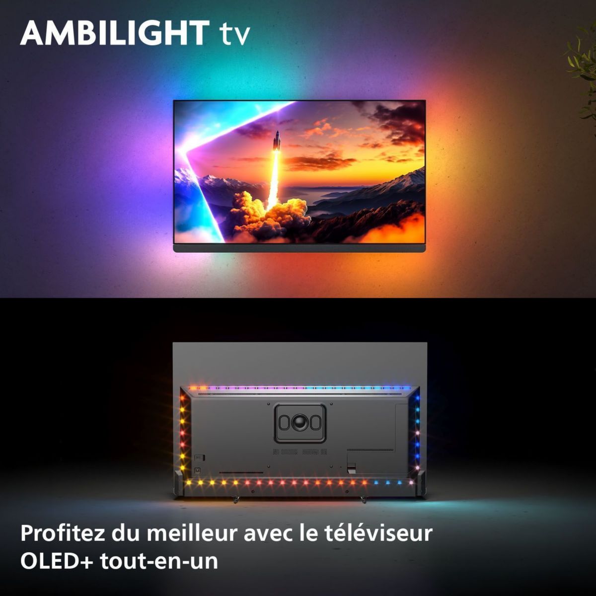 TV OLED 55OLED910 Ambilight 2025 (139cm) métal, PHILIPS