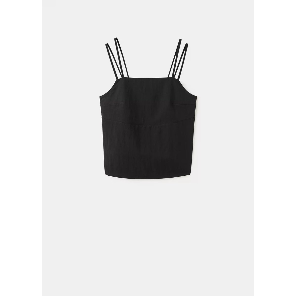 Top Lyocell bretelles doubles noir, MANGO