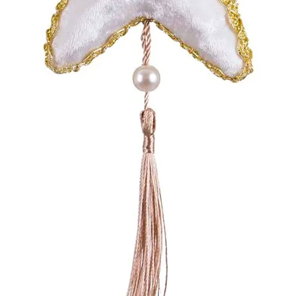 Décoration sapin de noël à suspendre étoile tissu velours blanc 5x5x9cm blanc, WADIGA