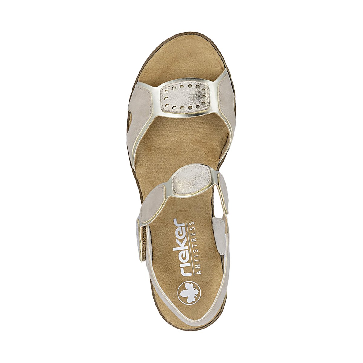Nu-pieds/sandales femme beige beige, RIEKER