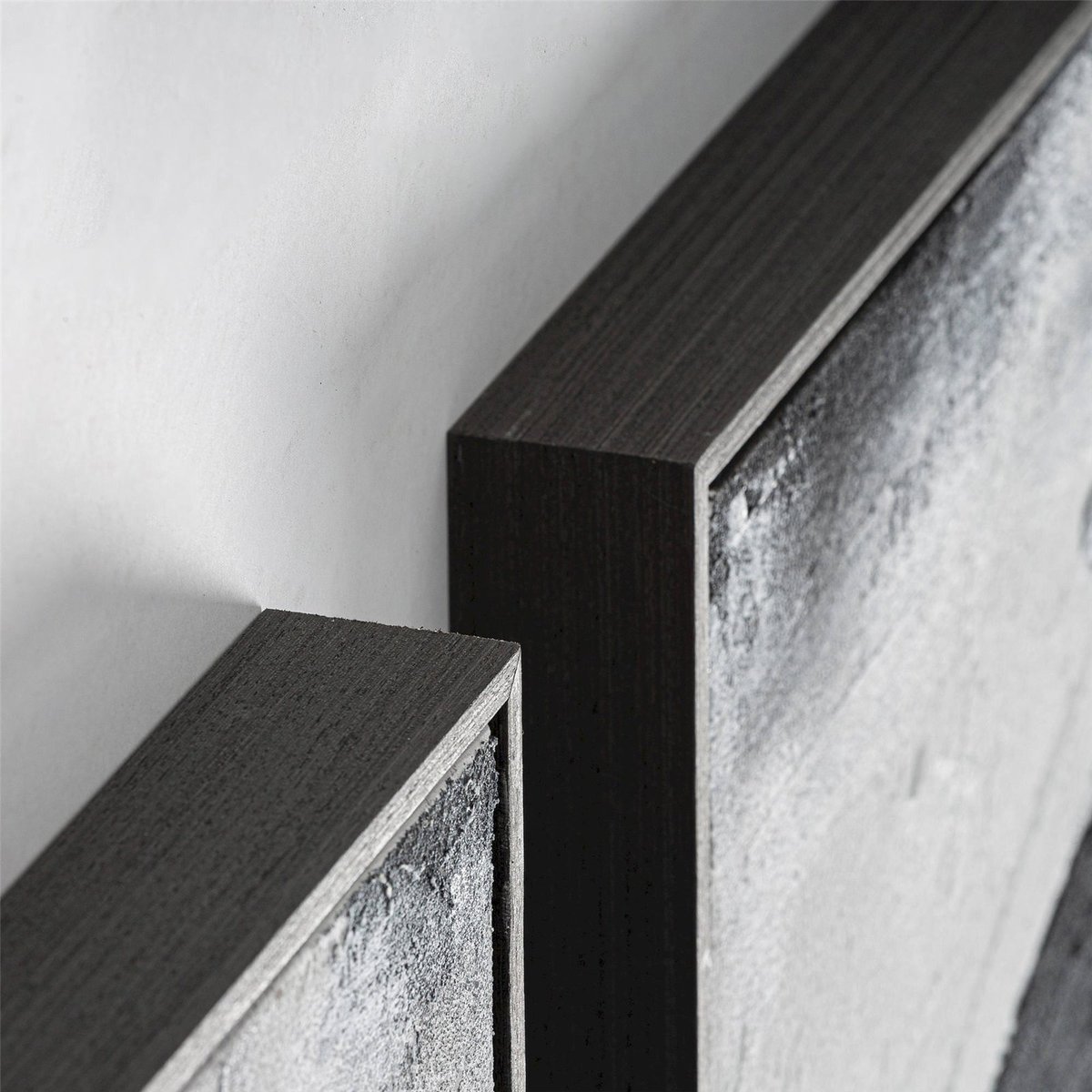 Triptyque mural abstrait sur toile, Lot de 3 noir et blanc, RECOLLECTION