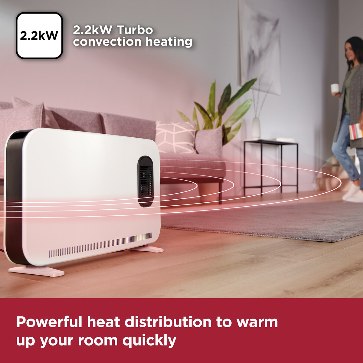 2.2KW Smart Convection Heater - BXCV41014 white, BLACK & DECKER