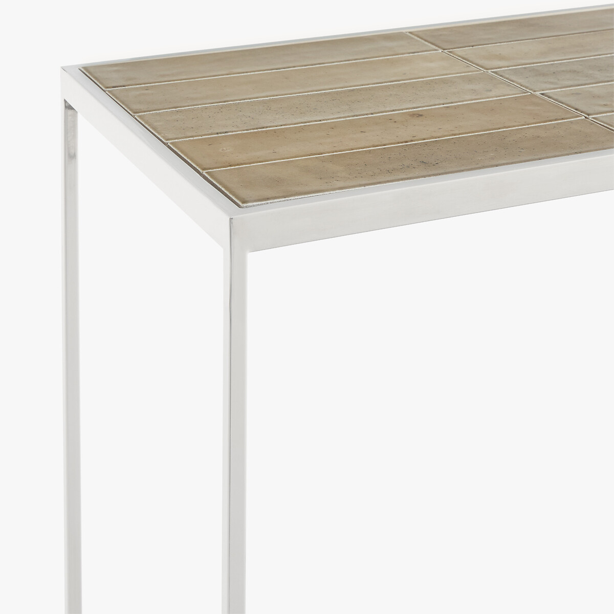 Console en céramique et métal acier chromé, CERAMI vert sauge, AM.PM
