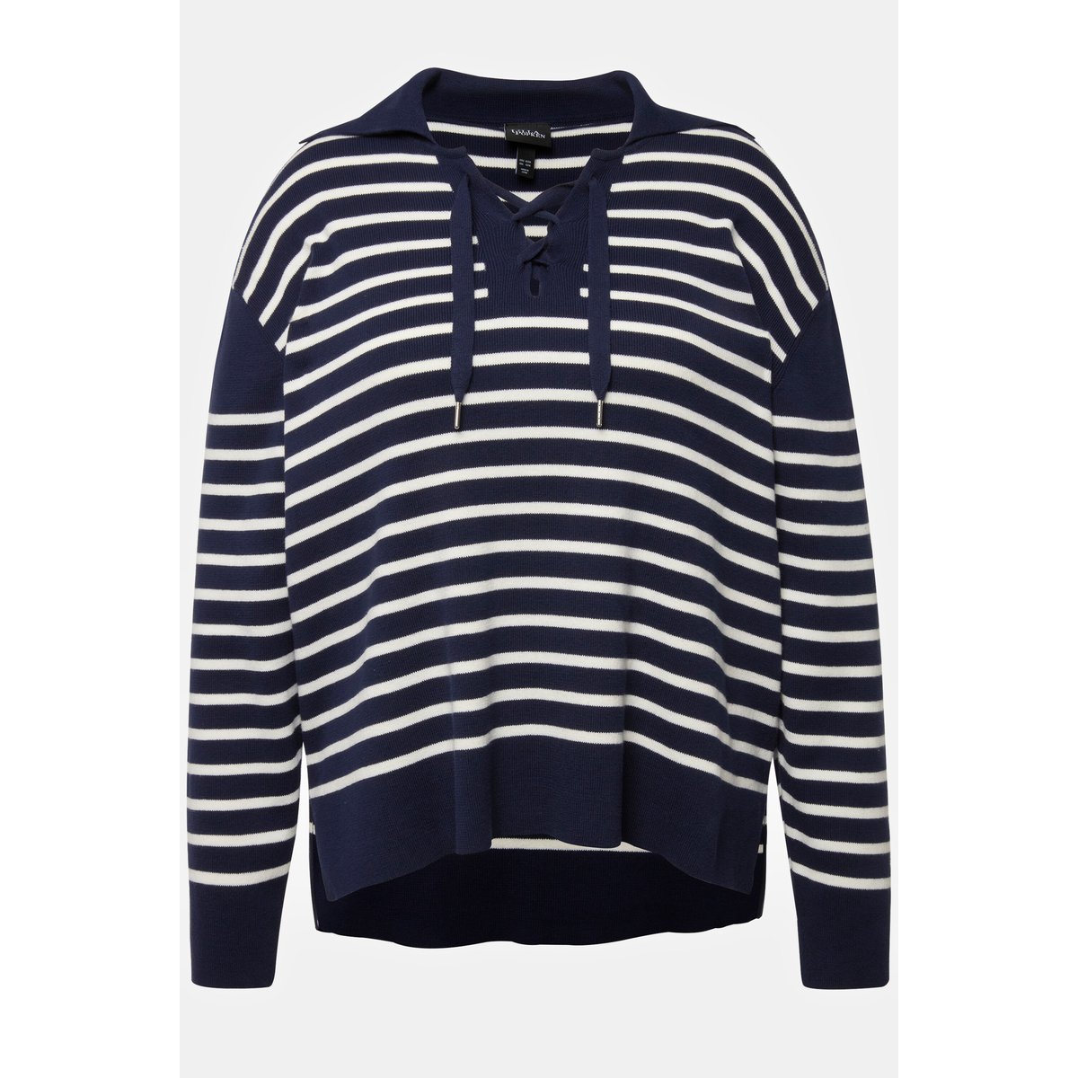 Pull, rayures, col marin, laçage marine, ULLA POPKEN