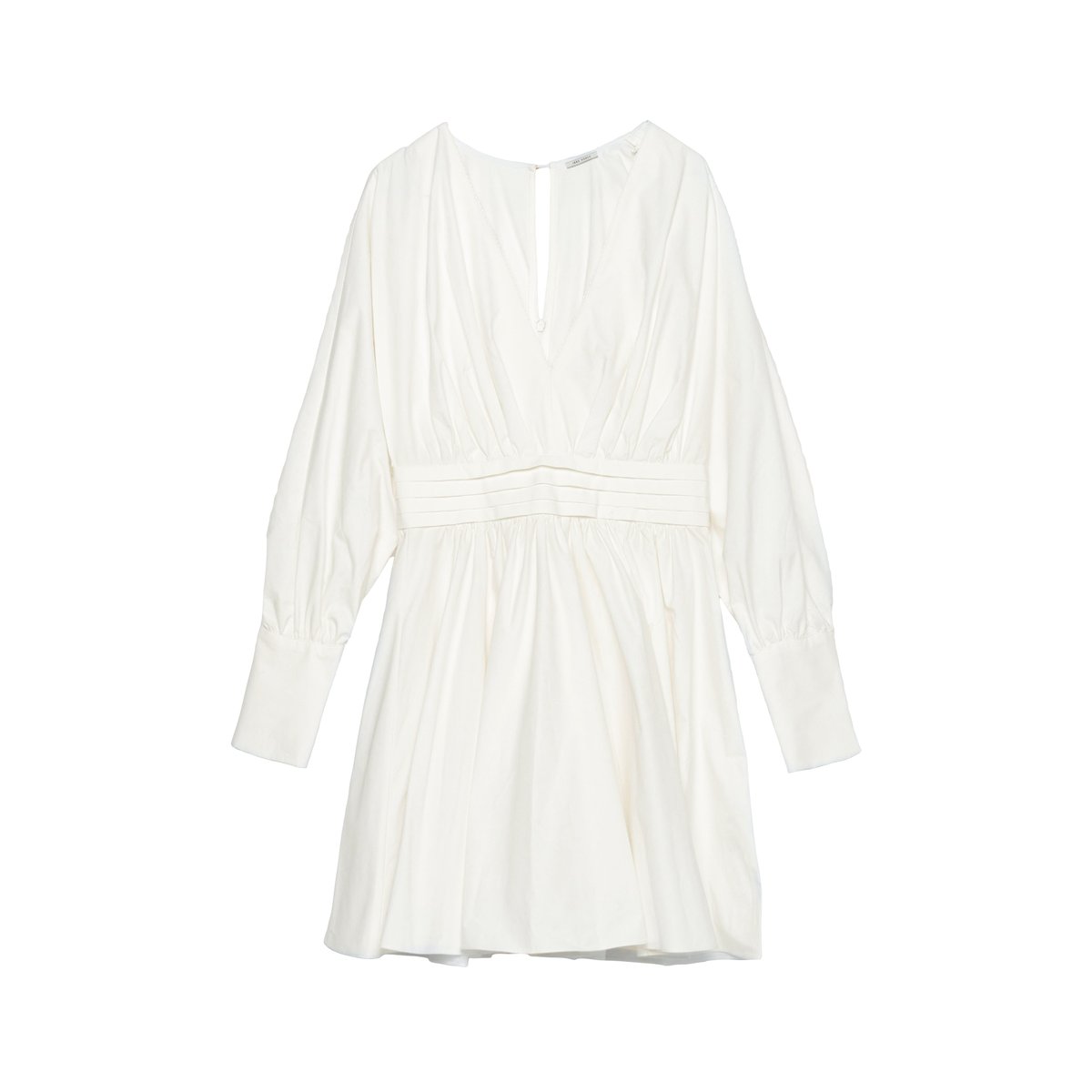 Robe courte popeline plis à la taille ecru, IKKS
