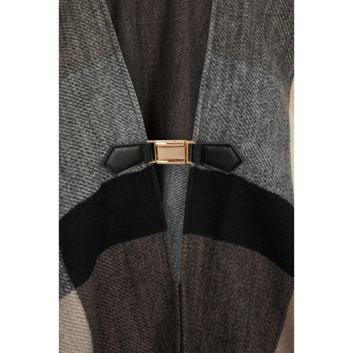 Poncho col ouvert beige, MORGAN
