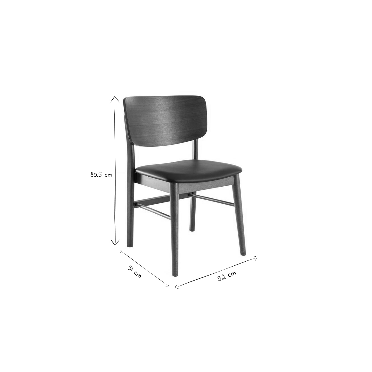 Chaises scandinaves en bois (lot de 2) SHELDON noyer / noir, MILIBOO
