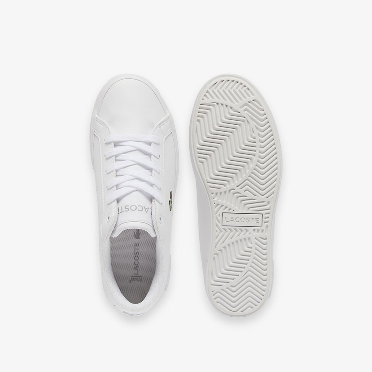 Baskets basses POWERCOURT blanc, LACOSTE