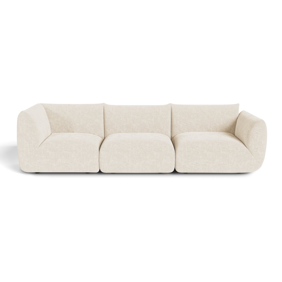 Canapé modulable 5 places en velours chenillé NOOMA crème, SIA HOME