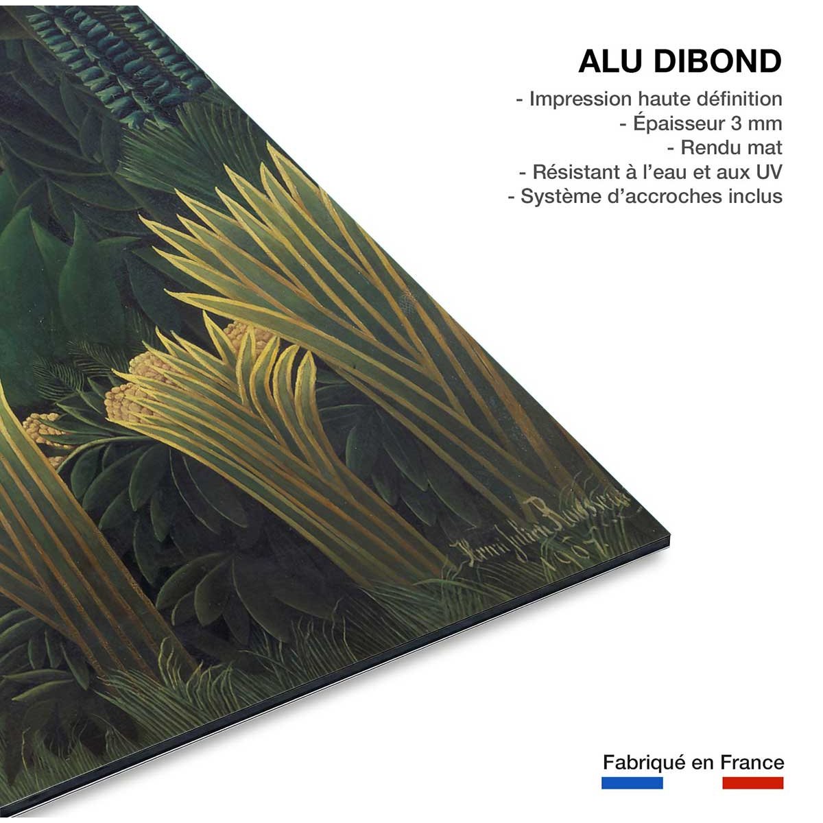 Tableau célèbre le Charmeur de Serpent d' Henri Rousseau tableau alu dibond, HEXOA