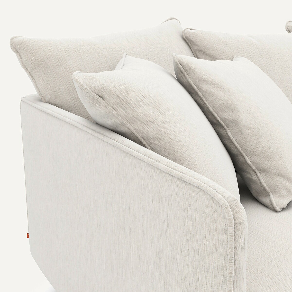 Canapé compact velours chenille, Lazare blanc, AM.PM