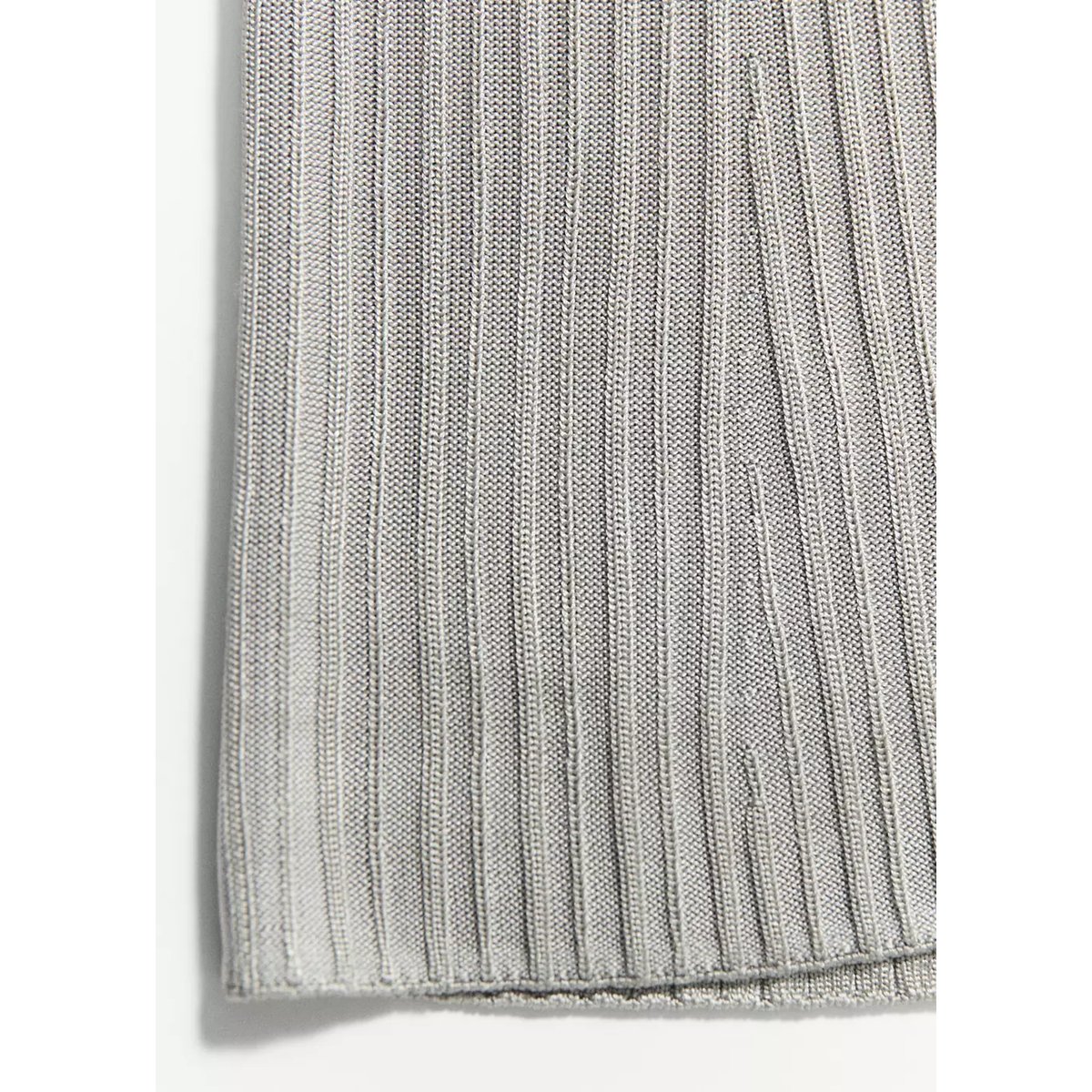 Pull-over maille côtelée col polo gris, MANGO
