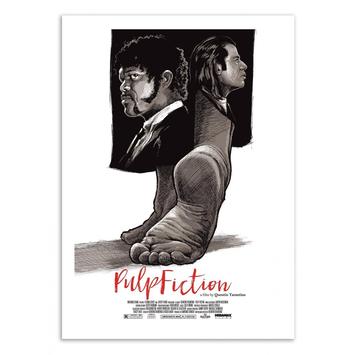 Affiche d'art - Pulp Fiction - Joshua Budich gris, WALL EDITIONS