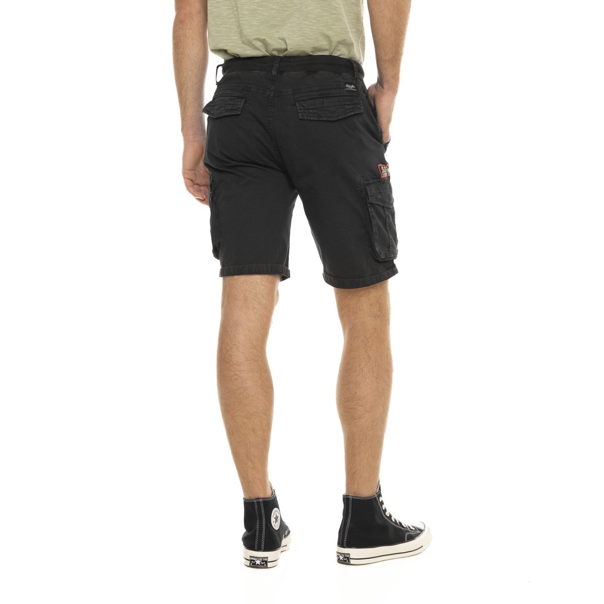Bermuda en coton PISTON noir, VON DUTCH