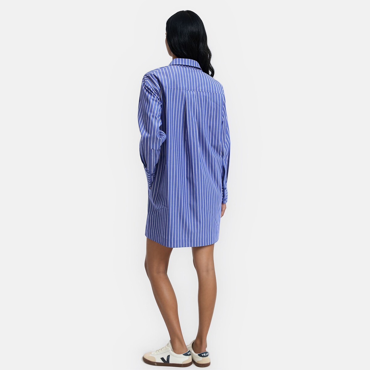 Abito dritto a righe, corto, maniche lunghe rigato blu, LA REDOUTE COLLECTIONS