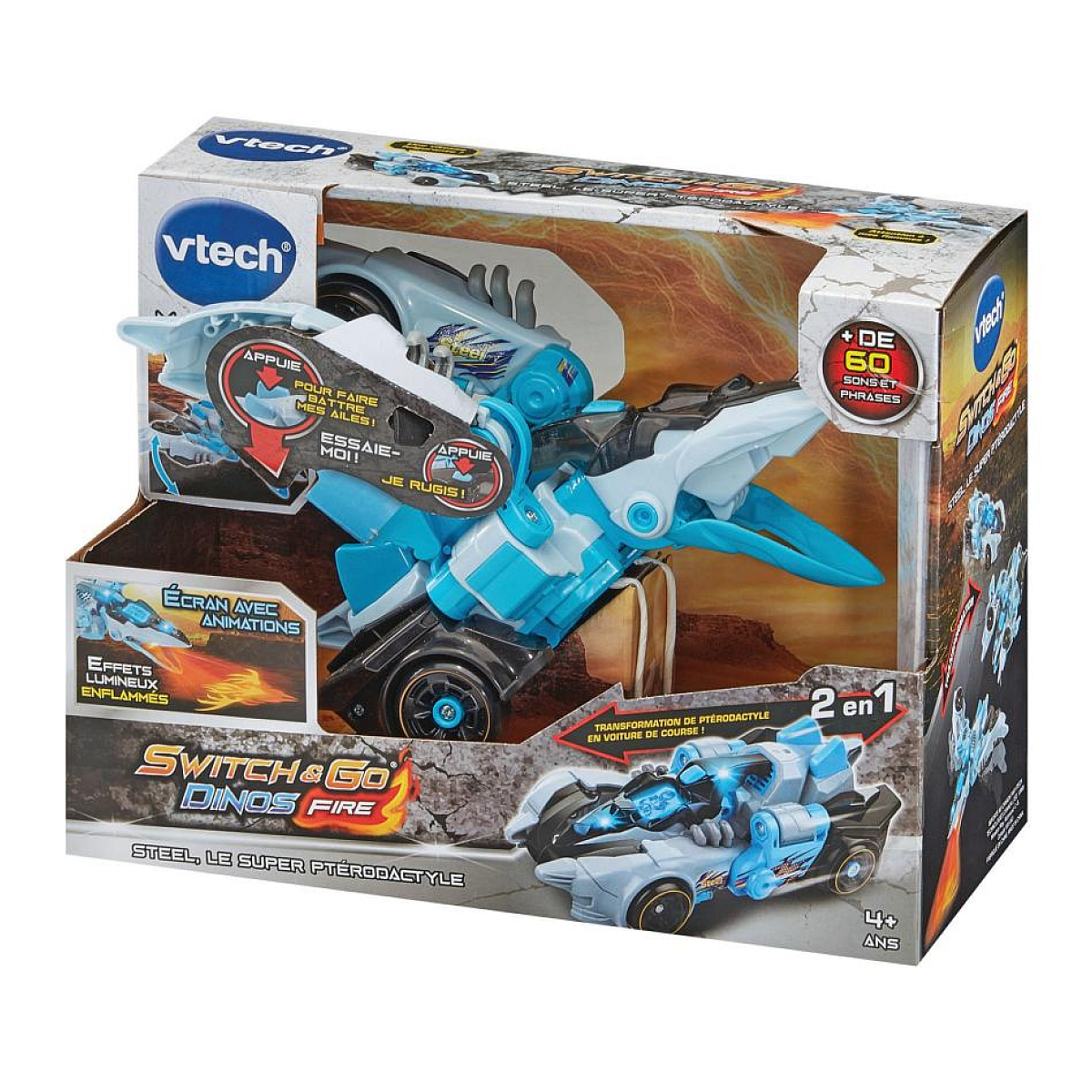 Switch  and  go dinos - steel, le super pterodactyle bleu, VTECH