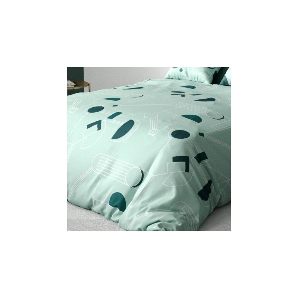 Housse de couette 260x240 HAWAK + 2 taies microfibre vert, DECORATIE