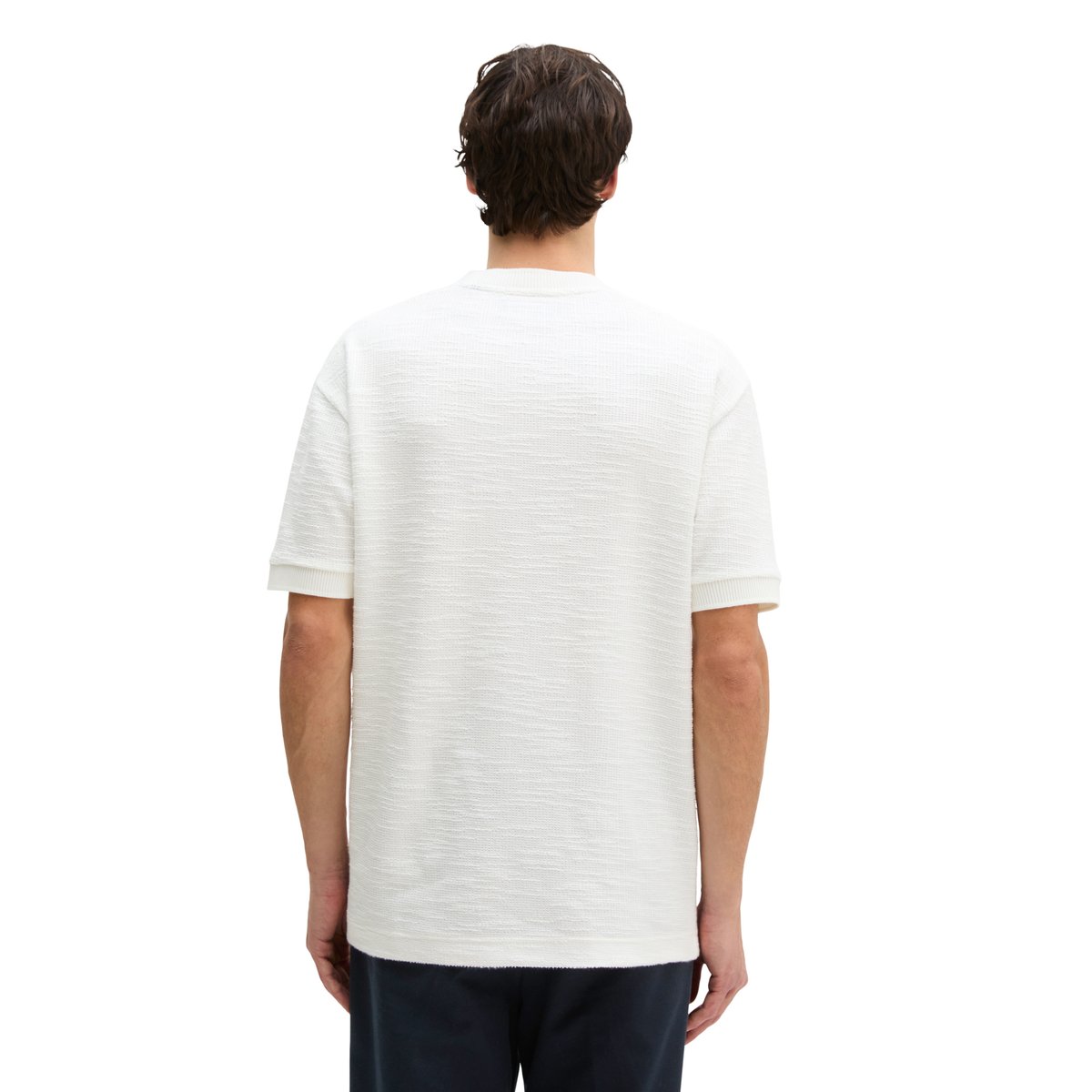 T-shirt loose en jersey bouclé doux blanc naturel, MARC O'POLO