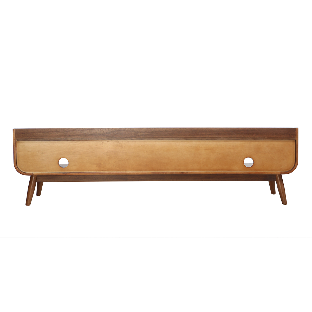 Meuble TV scandinave en bois L180 cm HALLEN noyer, MILIBOO