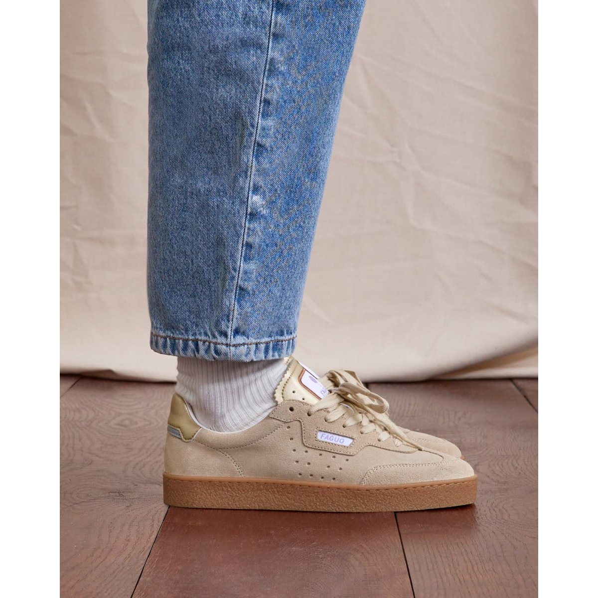 Baskets basses suede LUMBO beige, FAGUO