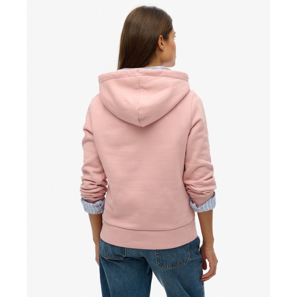 Sweat à capuche fluo rose pâle, SUPERDRY
