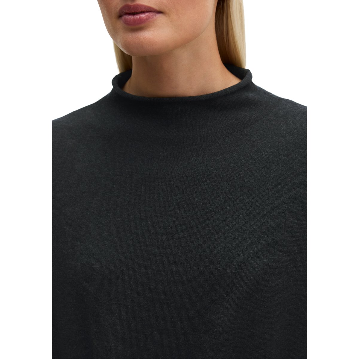 Pull-over en maille fine oversized en doux mélange de laine vierge gris, MARC O'POLO