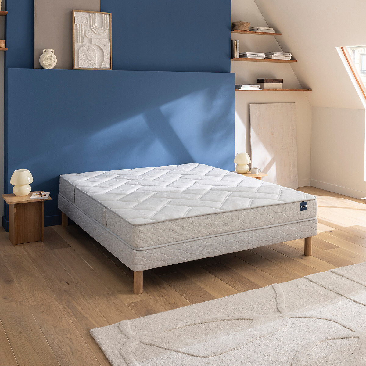 Set di materasso in schiuma rigida e rete Back to basics bianco, BULTEX