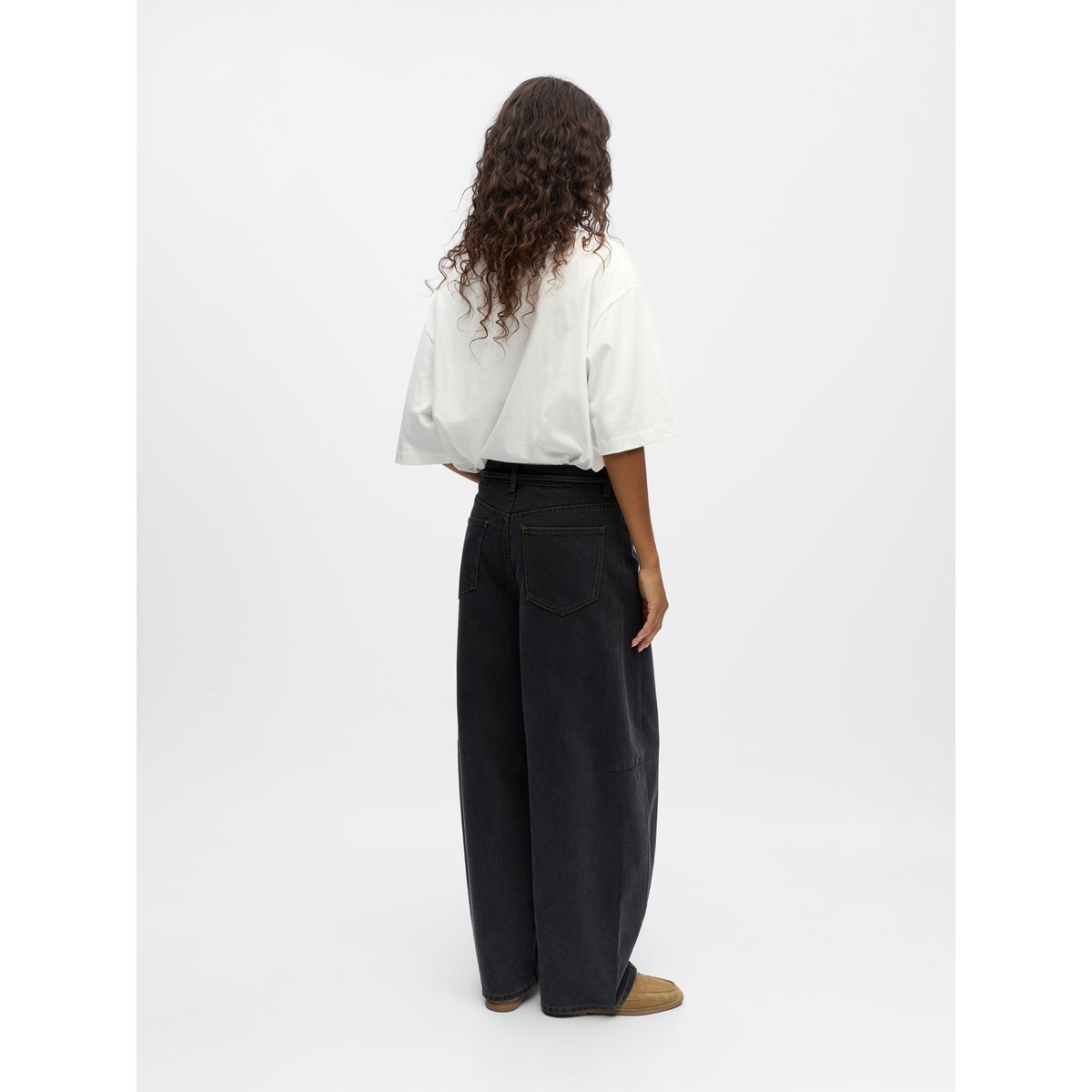 Jeans Barrel black denim, OBJECT